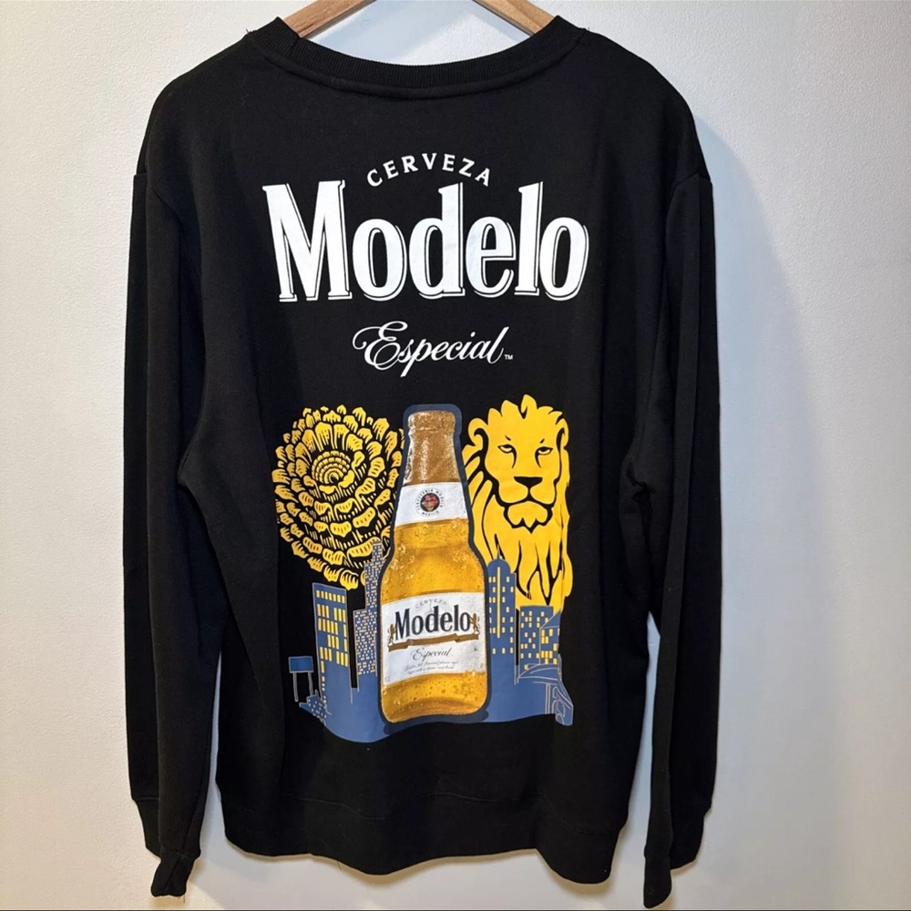 Modelo Beer Cerveza Pullover Sweater Mens Medium Black New With Tags
